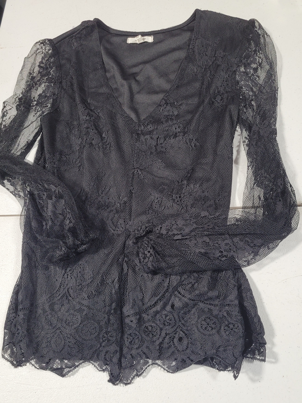 Maurices Black Lace V-Neck Lace Blouse